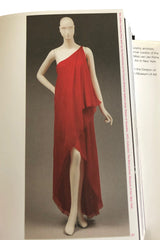 Incredible 1973 Halston One Shoulder Couture Brilliant Blue Silk Chiffon Dress