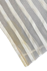 Important 1976 Halston Couture Ivory Ribbon Silk Chiffon Ivory Jumpsuit w Original Sash