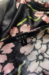 Iconic Spring 2003 Gucci by Tom Ford Runway Cherry Blossom Kimono Mini Dress