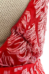 Spectacular 1980s Salvatore Ferragamo Red Glass Beaded One Shoulder Dress