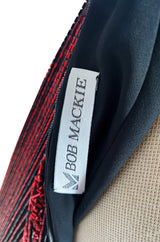 Cosmo Cover Documented Fall 1983 Bob Mackie Couture Red Glass Beaded & Silk Chiffon Halter Back Dress