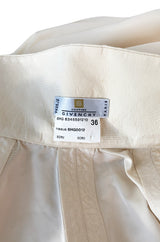 F/W 1996 Givenchy Couture Runway Ivory Silk Taffeta Over Skirt Cape