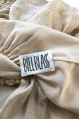 Fall 1977 Bill Blass Couture Gold Top, Tassle Vest & Ivory Silk Skirt Dress Set