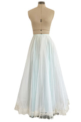 Important 1972 Zandra Rhodes Hand Painted 'Butterfly' Kimono Sleeve Dress w Lily Print & Original Petticoat