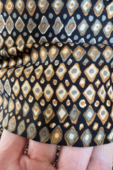 Elegant 1960s Madame Gres Haute Couture Printed & Tiered Silk Day Dress