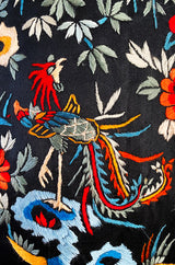 Fabulous 1920s Extensively Hand Embroidered Black Silk Asian Evening Coat