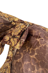 Extraordinary 1968 Christian Dior Documented Gold Metallic Silk Brocade Three Piece Dress Set