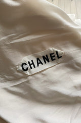 Spring 1976 Chanel Haute Couture Silk Ivory Dress w Hand Stitched Pleats