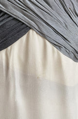 Spring 2000 Hanae Mori Haute Couture Forest & Butterfly Print Silk Chiffon Dress & Silk Huge Scarf