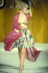 Spring 1992 Todd Oldham Floral Top w Rainbow Striped Jacket & Skirt Suit