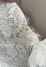 Incredible 2012 Alexander McQueen Ivory Lace Corseted Wedding Dress w High Front and Trained Back