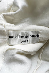 Fabulous 1960s Madeleine de Rauch Haute Couture Pearl White Sequin & Rhinestone Dress