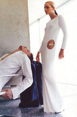 Important Fall 1996 Tom Ford for Gucci KeyHole Gown w Gold G-string Belt