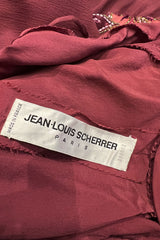 Beautiful 1974 Jean Louis Scherrer Haute Couture Hand Beaded & Applique Silk Chiffon Dress