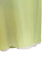 Stunning Unlabelled Vintage Soft Lime Silk Chiffon Regency Inspired Dress & Coat Set
