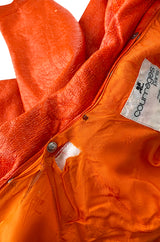 Iconic 1960s Andres Courreges Bright Orange  & White Vinyl Coat or Dress