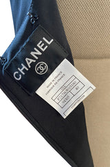 Gorgeous Fall 2003 Chanel by Karl Lagerfeld Black Silk Chiffon Dress Set w Fur Trim