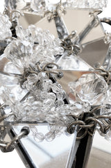 c.1967 Paco Rabanne Couture Mirrored Triangle, Metal, Rhinestone & Beaded Mini Dress w Matching Bag