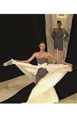 F/W 1996 Givenchy Couture Runway Ivory Silk Taffeta Over Skirt Cape