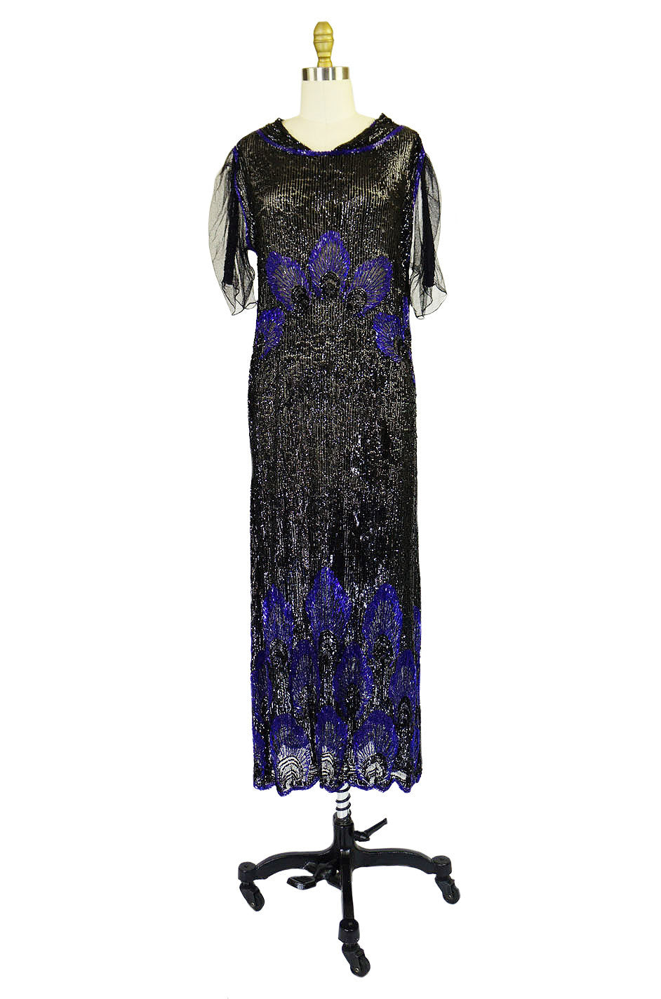 1920s Blue Peacock Sequin Flapper Dress – Shrimpton Couture