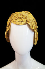 1920s Gold Ribbon Boudoir Flapper Cap