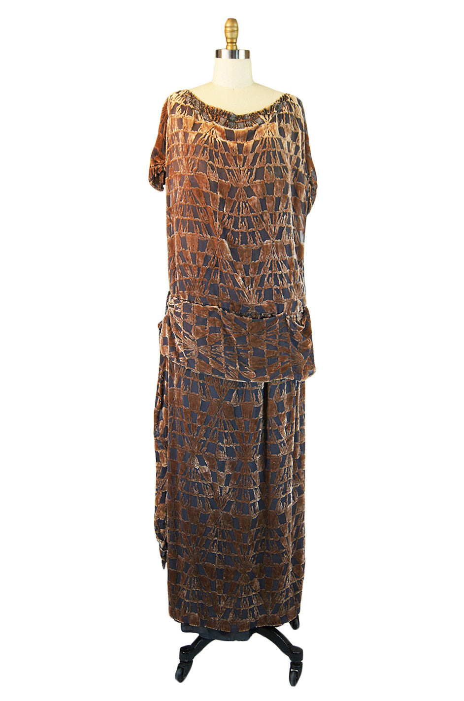 1920s Lrgr Silk Devore Beaded Flapper Shrimpton Couture 1920s Lrgr Silk Devore Beaded Flapper Shrimpton Couture