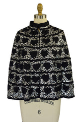 1960s Silver Sequin, Bead & Ribbon Cape