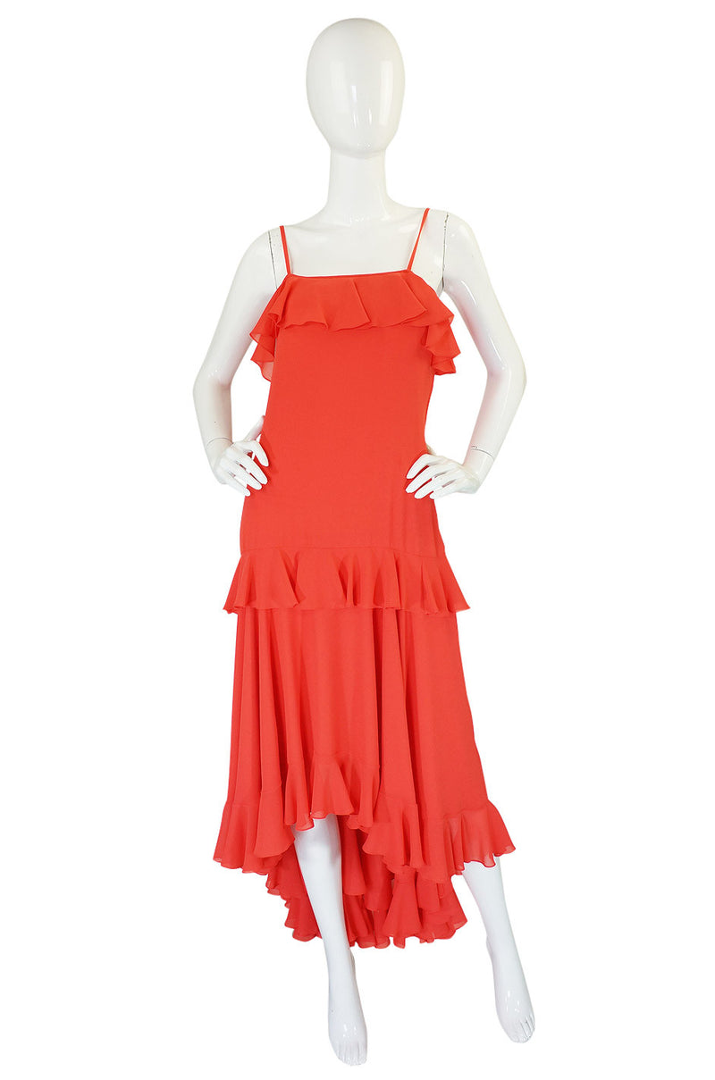 1970s Adele Simpson Ruffled Dress