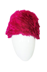 1960s Amazing Feathered Hot Pink Hat