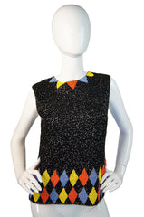1960s Sequn & Bead Diamond Shell