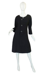 1950s Galanos Black Structured Dress
