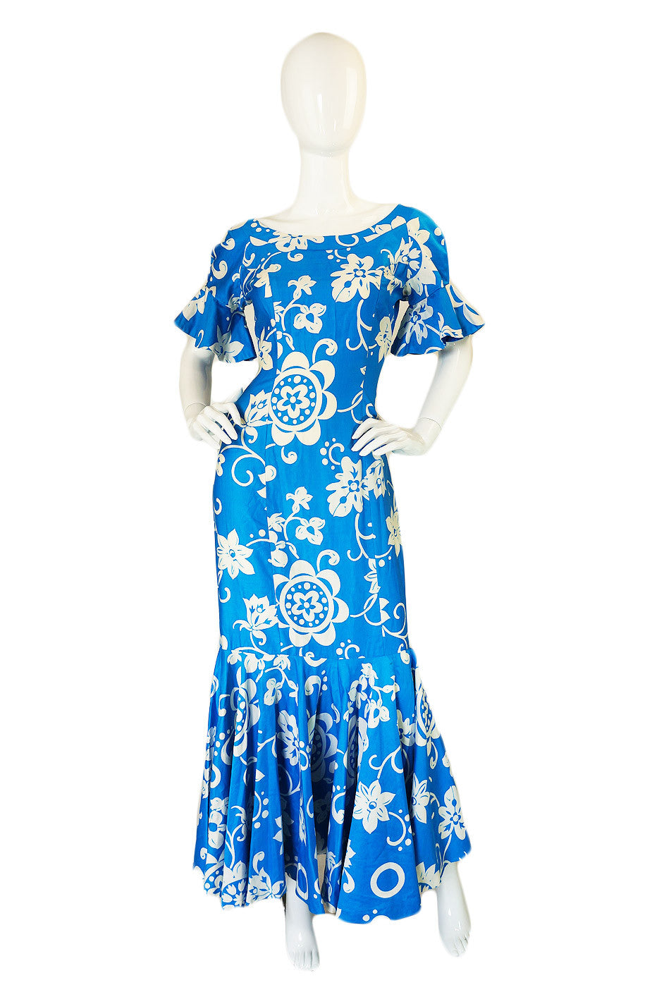 slim fit dress slacks Niihau Cotton Poplin Long Maxi Hawaiian Muumuu Dress main image 1