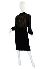 1960s Jean Louis Demi-Couture Silk Chiffon & Velvet Dress