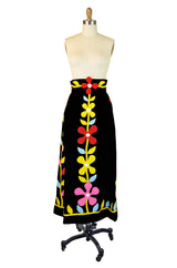 1960s Malcolm Starr Velvet & Felt Skirt