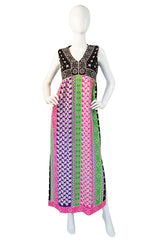 1960s Print Jersey Mr Dino Maxi Dress