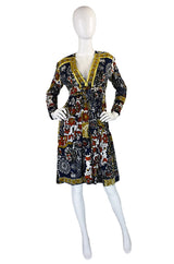 Documented 1970 Malcolm Starr Printed Jersey Baby Doll Dress