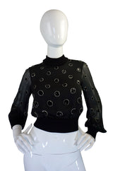 Rare 1960s Sequin Valentino Couture Top