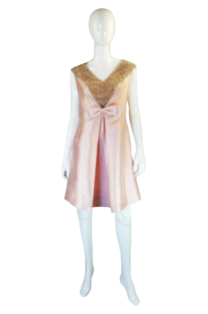 1960s Silver Glass Bead Dress