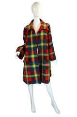 1970s Valentino Plaid Swing Coat