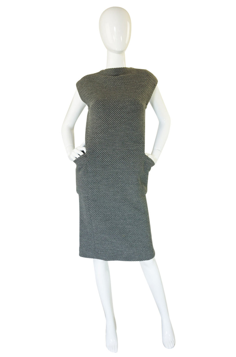 1960s Grey Wool Pauline Trigere Sheath