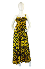 1960s Yellow & Black Jean Varon Maxi