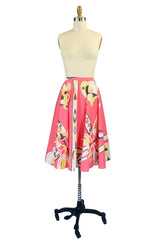 1990s Coral Cotton Pucci Circle Skirt