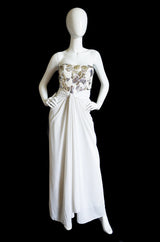 1970s Estevez White & Sequin Gown