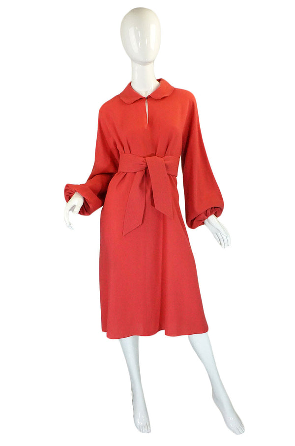 1970s Rare Wool Crepe Chloe Day Dress