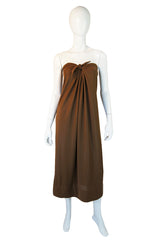 1970s Halston Tie Front Sheath Dress