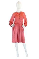 1970s Glass Button Donald Brooks Dress