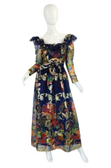 1960s Metallic Oscar De La Renta Gown