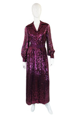 1970s Sequin Oscar De La Renta Dress