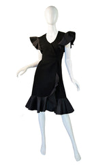 Late 1970s Pauline Trigere Ruffle Dress