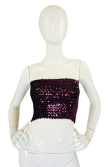 1970s Perfect Purple Sequin Top